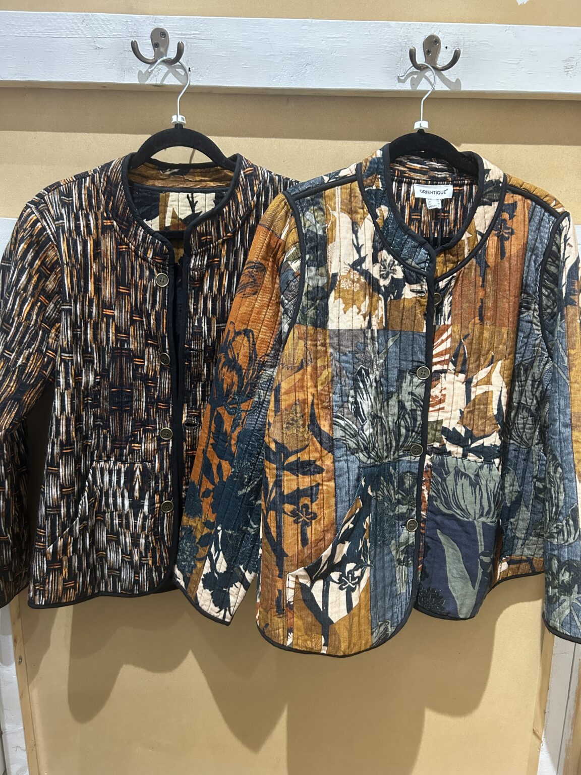 Orientique women's reversible quilted jacket collection at Beyond Gifts in Revelstoke BC